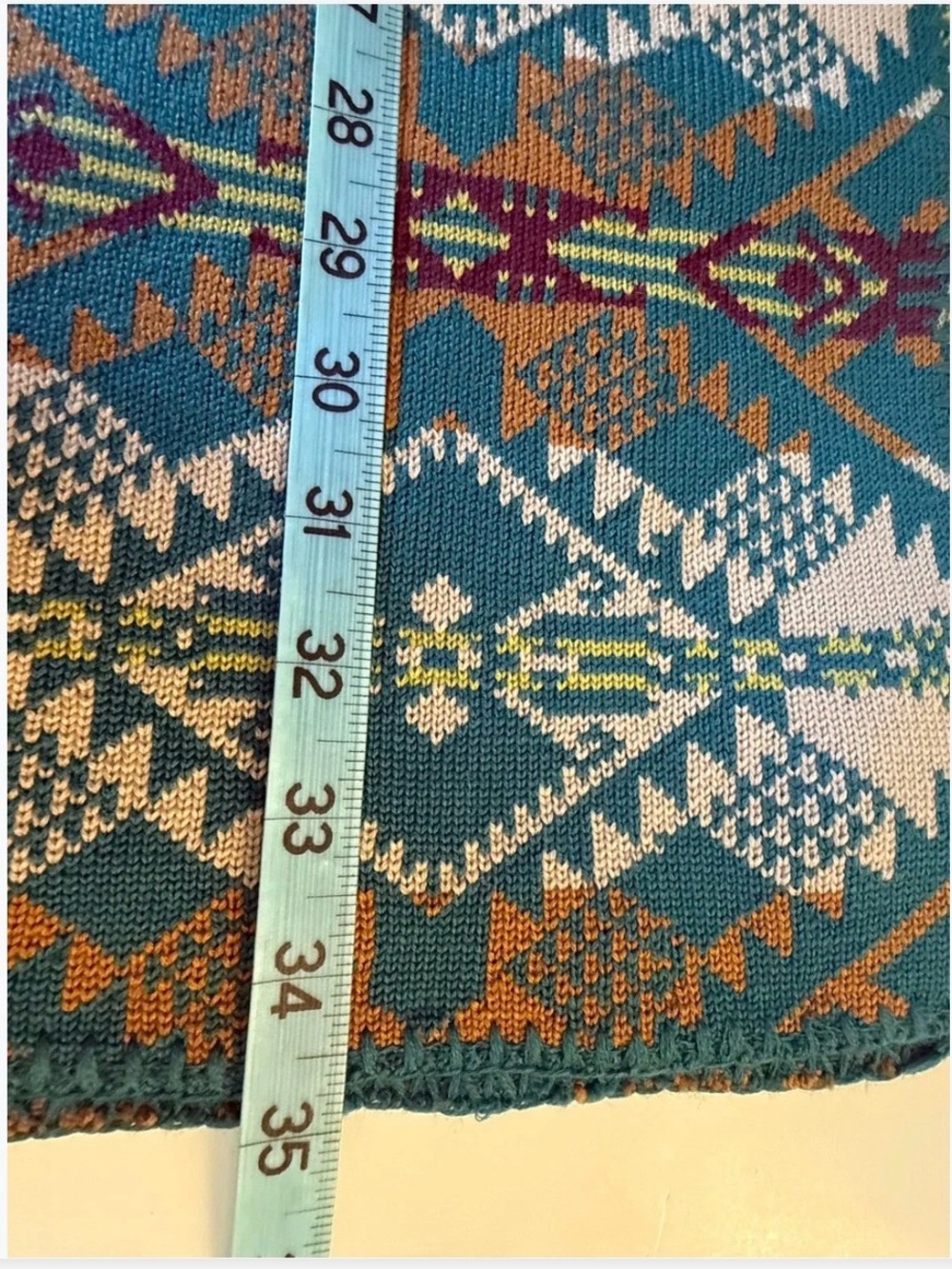 Pendleton Teal Aztec-Pattern Scarf - Picture 4 of 5